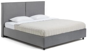 Szürke kárpitozott ágyneműtartós franciaágy ágyráccsal 180x200 cm Myra Bold – Bonami Selection