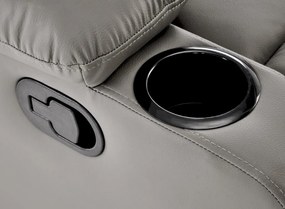 Perus dönthető szürke fotel pohártartóval