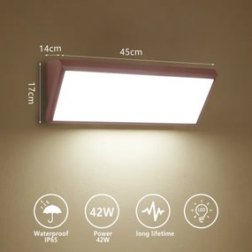 Brilagi - TRIANGLE kültéri LED fali lámpatest 42W/230V barna IP65