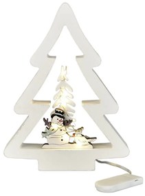 Karácsonyi LED dekoráció Fa, 14,5 x 19 cm , melegfehér