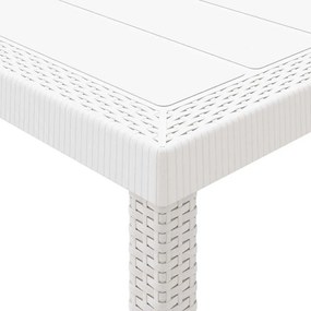 Kert étkező szett párnával 11 pcs Fehér Polyrattan és acél