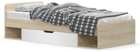 Egyszemélyes ágy 90 cm Terrell (szonoma tölgy + fehér) (matrac és ágyrács nélkül). 1053300