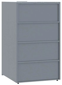 szürke acél kerekes tároló 2 szemeteskukához 138 x 79 x 117 cm