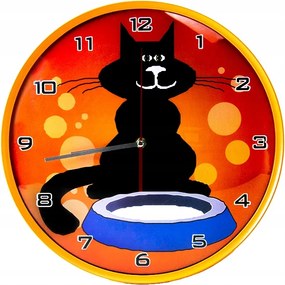 Quartz Kerek Falióra Gyerekeknek Színes Csendes Macska Mechanizmus 33cm