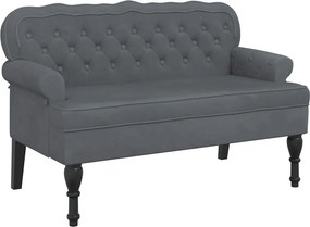 vidaXL sötétszürke bársony pad háttámlával 119,5 x 64,5 x 75 cm