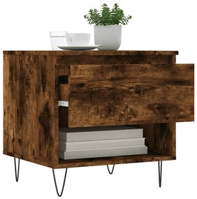 2 db füstös tölgy szerelt fa dohányzóasztal 50 x 46 x 50 cm