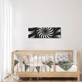 Absztrakt kép egy fekete-fehér spirál (órával) (90x30 cm)
