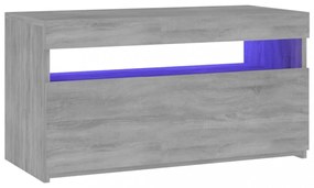 szürke sonoma színű TV-szekrény LED-világítással 75x35x40 cm