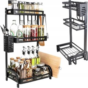 Konyhai Polc Konyhai Rendszerező Álló Háromszintes Loft Fűszertartó