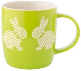 Altom Porcelánový hrnek Králíčci, 360 ml, zöld