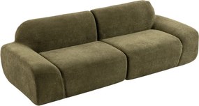 HOMCOM kanapé 3 személyes, lekerekített és keret nélküli, 244 x 95 x 70 cm, sötétzöld
