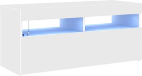 vidaXL fehér TV-szekrény LED-lámpákkal 90 x 35 x 40 cm