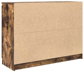 füstölt tölgy szerelt fa tálalószekrény fiókos 100,5x35x76 cm