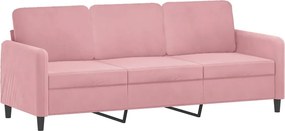 vidaXL 3 személyes rózsaszín bársony kanapé 180 cm