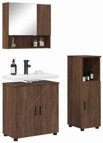 Fürdőszoba bútor szett 3 pcs barna tölgy 61 x 35 x 64 cm