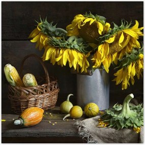 Poszterek 100x100 Napraforgók vázában