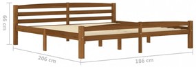 mézbarna tömör fenyőfa ágykeret matrac nélkül 180 x 200 cm