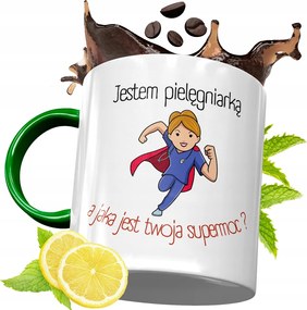 Zöld Bögre Ápolónőnek Tökéletes Ajándék fényképes nyomtatással