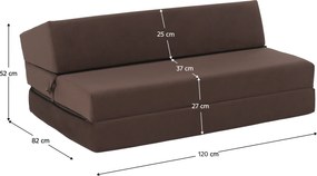 Összecsukható matrac/fotel, 2v1, barna Taupe, VEDIS