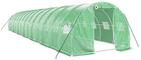 zöld acélvázas melegház 42 m² 14 x 3 x 2 m