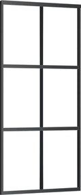 vidaXL fekete ESG üveg és alumínium tolóajtó 90 x 205 cm