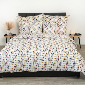 Kvalitex Krep lepedőhuzat Mozaika, 220 x 200 cm,2x 70 x 90 cm, 220 x 200 cm, 2 db 70 x 90 cm