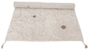 Krémszínű mosható kézi szövésű pamut gyerek szőnyeg 120x180 cm Gentle Flora – Nattiot