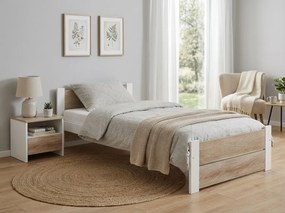 Ágy IKAROS DOUBLE 80 x 200 cm, fehér/dub sonoma Ágyrács: Léces ágyrács, Matrac: Sommera 18 cm matrac