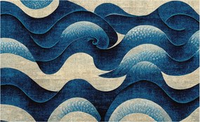 Flizelin tapéta Divatos 3D fali ragasztó Kék hullámok 416x254 Ragasztó