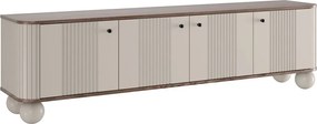 Vesper 4D TV-szekrény 187 cm - kasmír / diófa / fekete fogantyúk / gömb alakú lábak