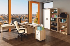 Irodai összeállítás, sonoma tölgyfa/fehér, JOHAN 2 NEW