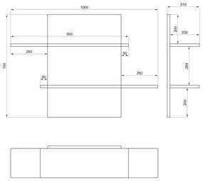 SIMPLE bútorkollekció Millenium Beton/Fehér Fényes - VITRINES SZEKRÉNY FALI POLC KOMÓD NAPPALIBA