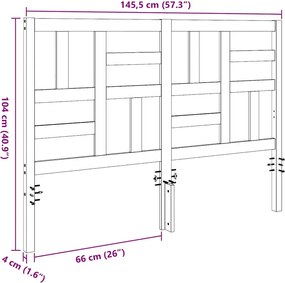 Ágyszerkezet Fejtámla fejtámlával Viaszbarna 145.5 x 4 x 104 cm