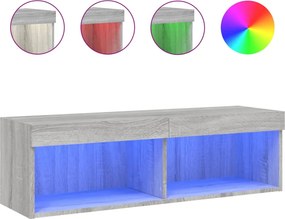vidaXL szürke sonoma színű TV-szekrény LED-világítással 100x30x30 cm