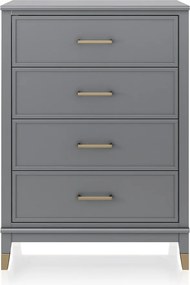 Westerleigh szürke komód, 75 x 106 cm - CosmoLiving by Cosmopolitan