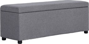 vidaXL világosszürke poliészter pad tárolórekesszel 116 cm