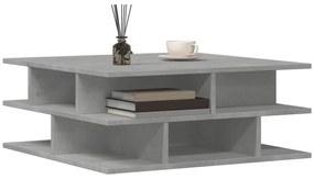 Betonszürke szerelt fa dohányzóasztal 70x70x29 cm