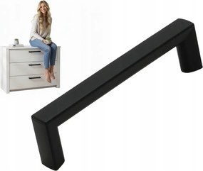 Bútorfogantyú Fekete matt 96 mm matt bútorszekrényhez 10 db