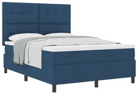 Box Spring Ágy Matraccal Kék 140x190 cm Szövet