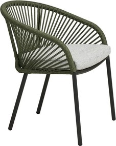 Zöld fém-párnázott kerti szék Novella – House Nordic