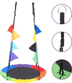 vidaXL szivárványhinta zászlókkal 100 cm