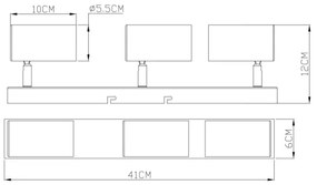 Globo 57911-3B - ROBBY 3xGU10/35W/230V fekete spotlámpa