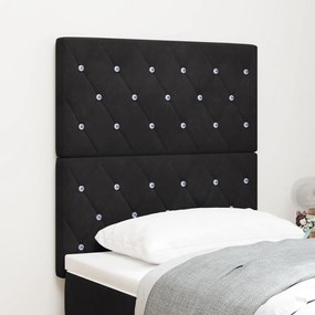 Fejtámla Kristály gombos Tűzött Fekete 80 cm Bársonyos, Fejtámla Kristály gombos Tűzött Fekete 160 cm Bársonyos