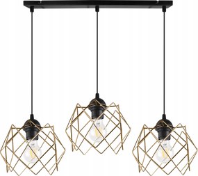 Mennyezeti Lámpa Lógó Csillár Díszléc Hármas Fekete Loft Arany Csillogás