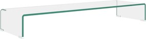 vidaXL Átlátszó üveg TV/monitor állvány 100x30x13 cm