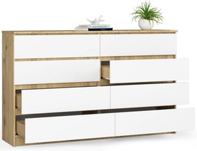 Komód Koa IV (artisan tölgy  + fehér). Akció -15%. 1070776