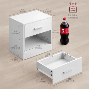 Tárolóasztal 39×28 cm, MDF, Fehér. ANT-E1081 WT