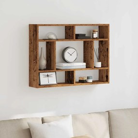 antik fa szerelt fa fali polc 75x16x55 cm