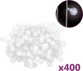vidaXL gömb alakú 8 funkciós hideg fehér tündérfényfüzér 400 LED 40 m