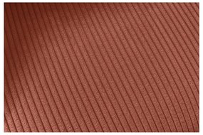 Terrakotta színű kordbársony kinyitható-tárolóhelyes sarokkanapé Voltaire – Bobochic Paris